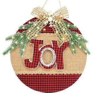 Merry Christmas Sign - Buffalo Plaid Christmas Door Decorations